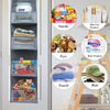Over-the-door hanging organizer with clear compartments for storing baby and snack items