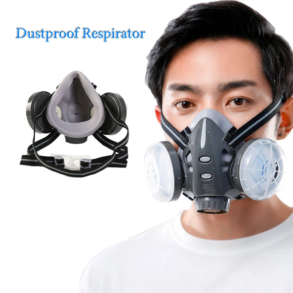 Demi-masque anti-poussière réutilisable avec filtres doubles