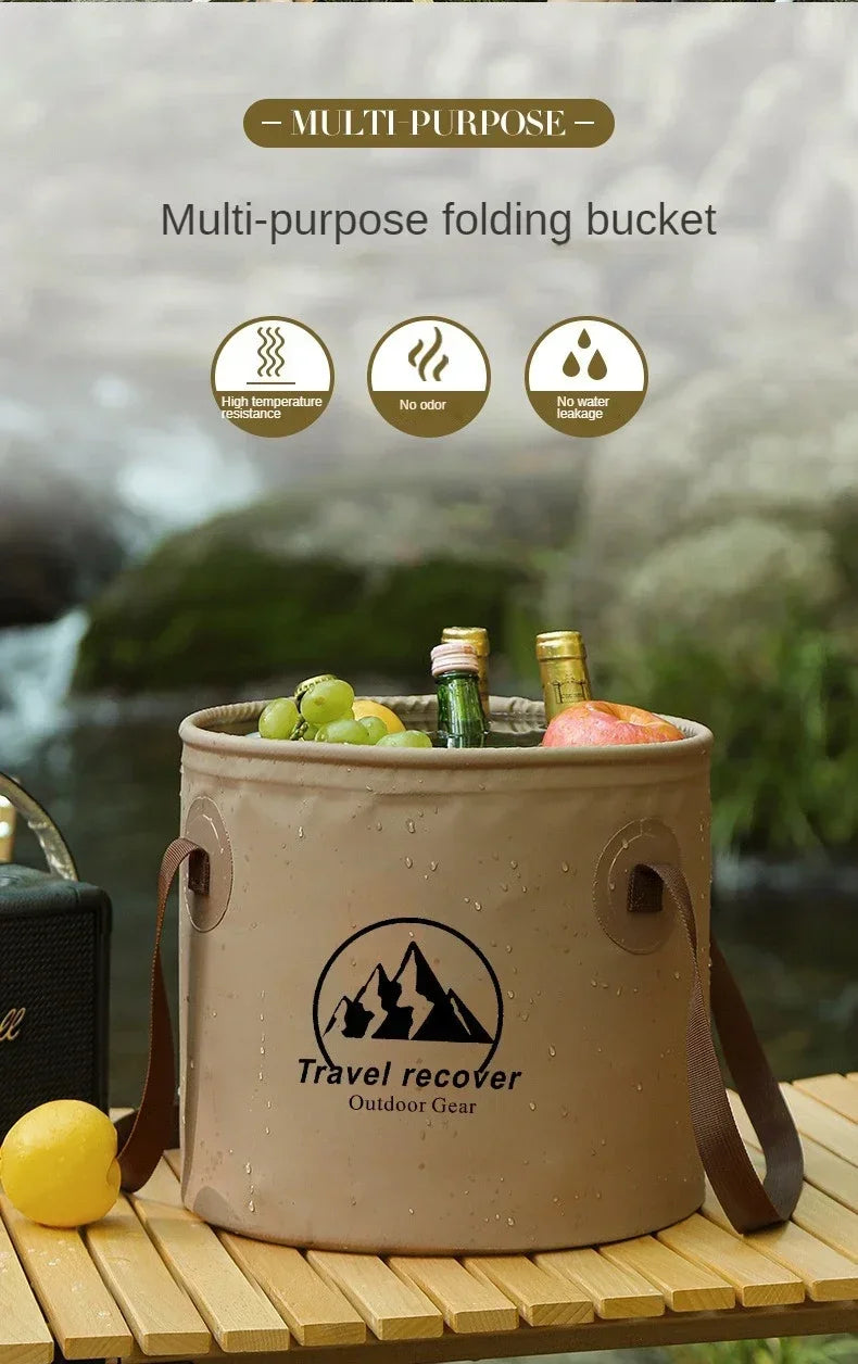 Portable Foldable PVC Storage Bucket for Camping and Cleaning