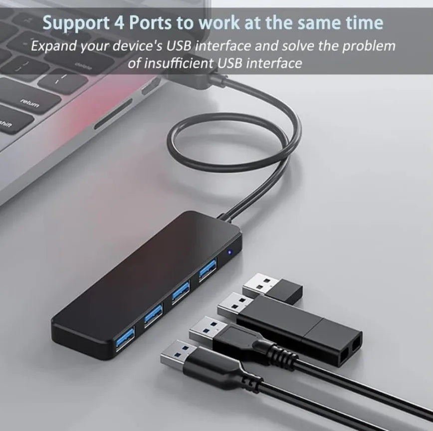 4-Port USB 3.0 Hub for Laptops and Desktops