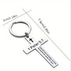 Stainless Steel Cross Keychain with Scripture