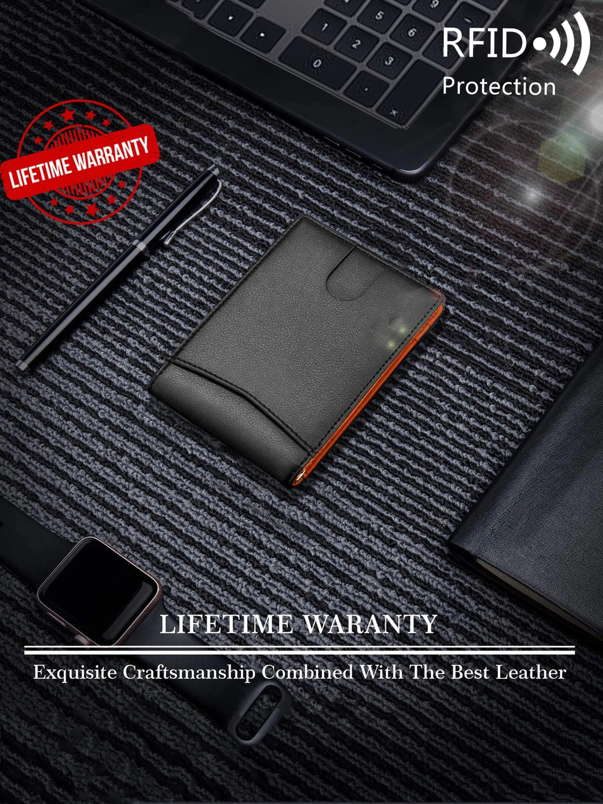 Ultra-Slim Carbon Fiber RFID Blocking Wallet