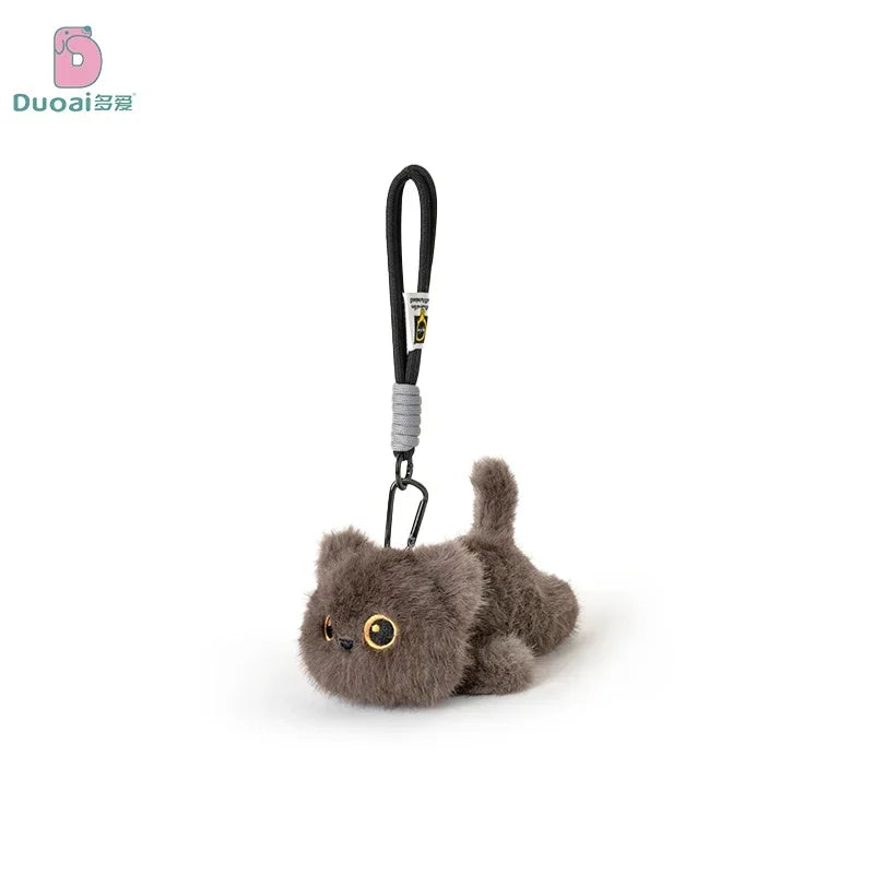 Adorable Siamese Cat Plush Keychain Pendant