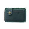 Vintage Leather Slim Card Holder with Snap Closure