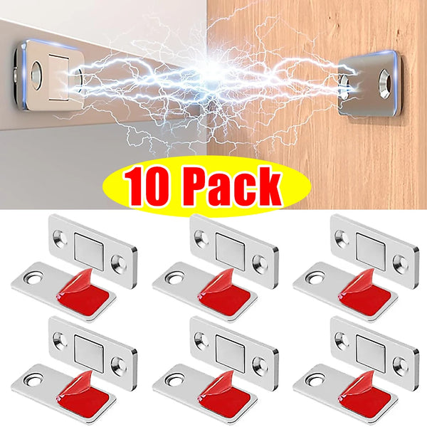 Ultra-Thin Magnetic Cabinet Catch - Invisible Adhesive Door Stopper