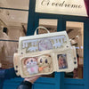Y2K Transparent Pocket Crossbody Bag with DIY Badge Display