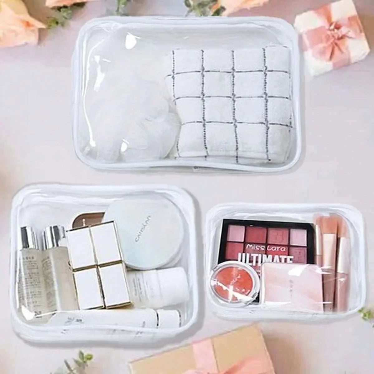 Clear Travel Toiletry Bag with Zipper