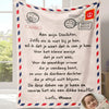 A personalized Spanish flannel throw blanket featuring a heartfelt message for a daughter