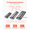 Magnetic Socket Organizer Tray Set - Holds Up to 76 Sockets