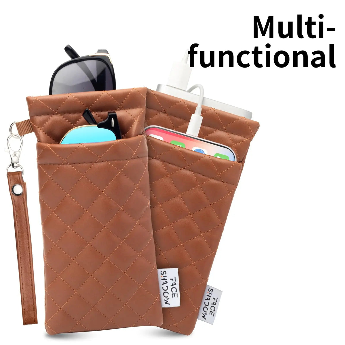 Double-Layer PU Leather Glasses Case with Soft Lining