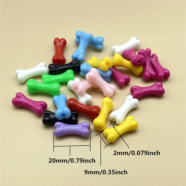 Cuentas Acrílicas en Forma de Hueso para Crear Joyería