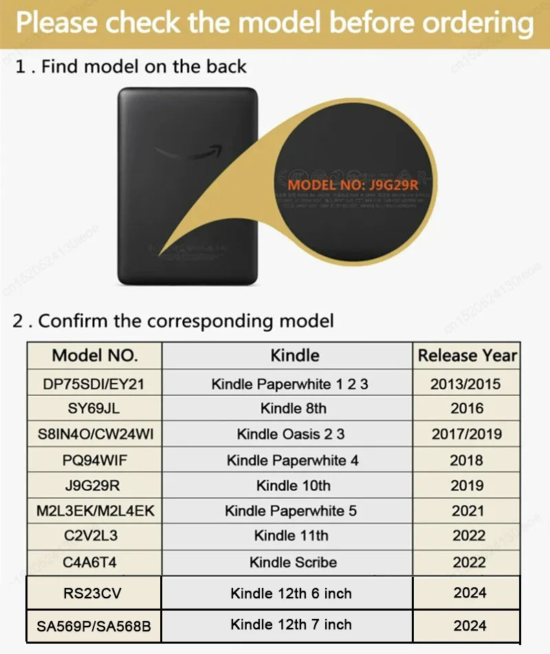 360° Rotating Case for Kindle 6-Inch 11th & 12th Generation