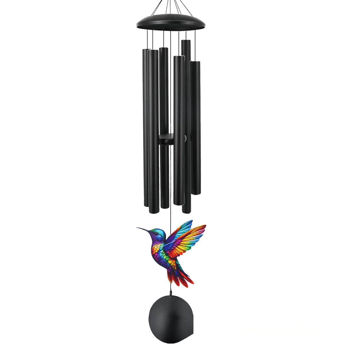 Hand-Painted Hummingbird Metal Wind Chime for Garden & Patio