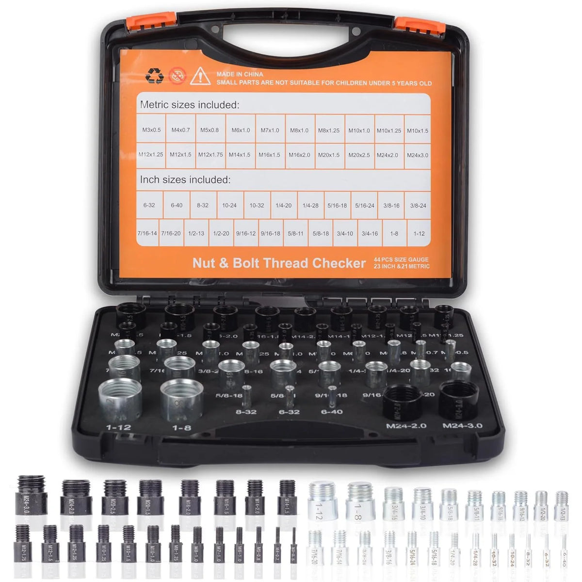 Metric & SAE Thread Checker Gauge Set (52-Piece)