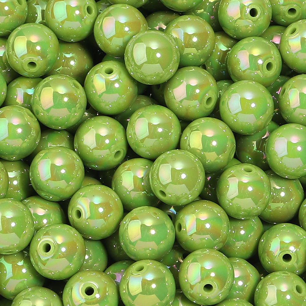 AB Color Acrylic Round Beads for Jewelry Making