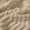 Khaki Knitted Throw Blanket with Tassels