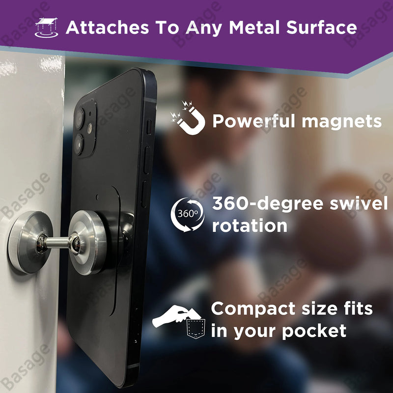 Dual Magnetic Phone Mount for Gym & Desk