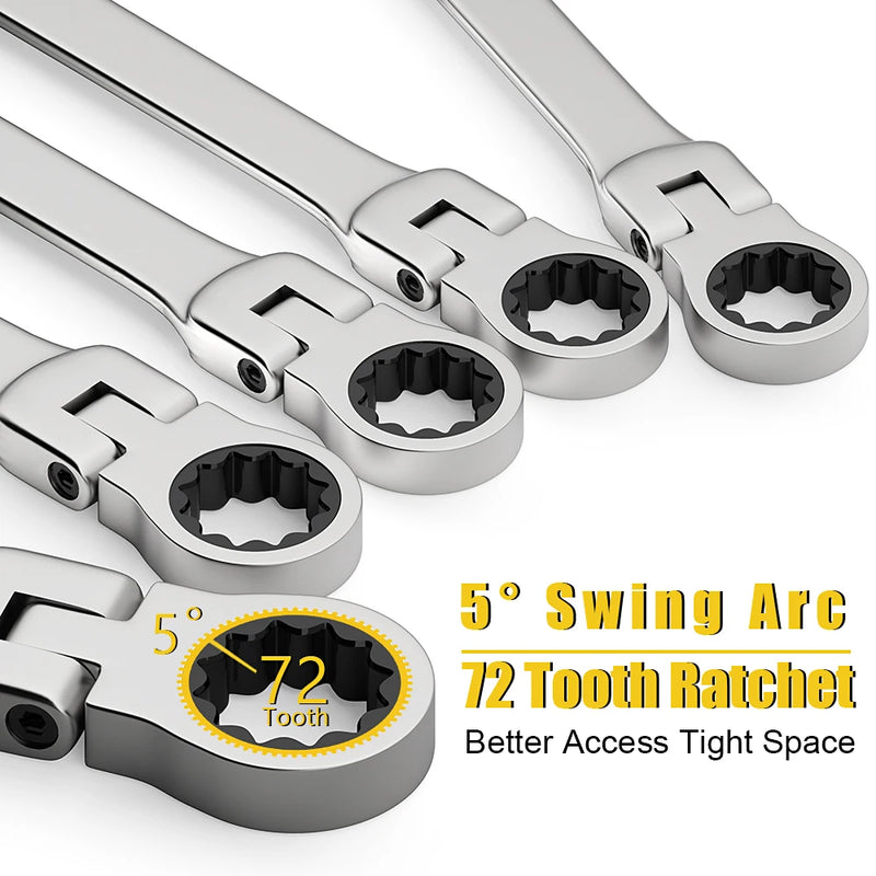 Flex-Head Ratcheting Wrench Set