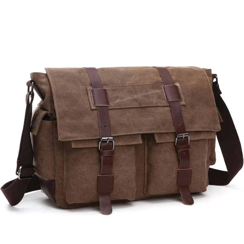Vintage Canvas Messenger Bag for Men – Retro Crossbody Shoulder Bag