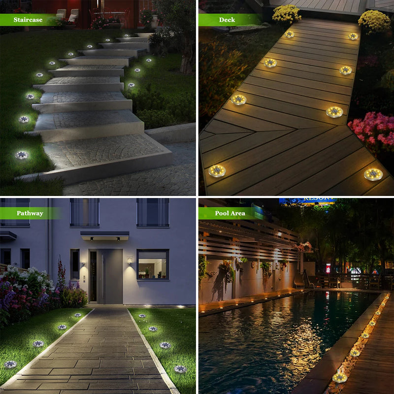 Solar-Powered LED In-Ground Pathway Lights