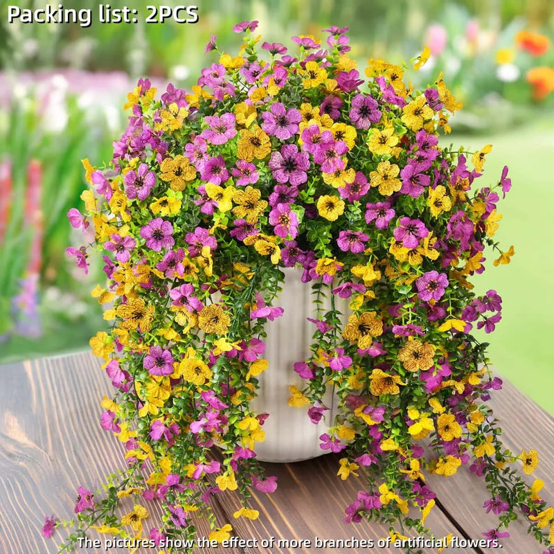 UV-Resistant Hanging Artificial Flowers – Silk-Like Outdoor Decor (Mixed Colors)