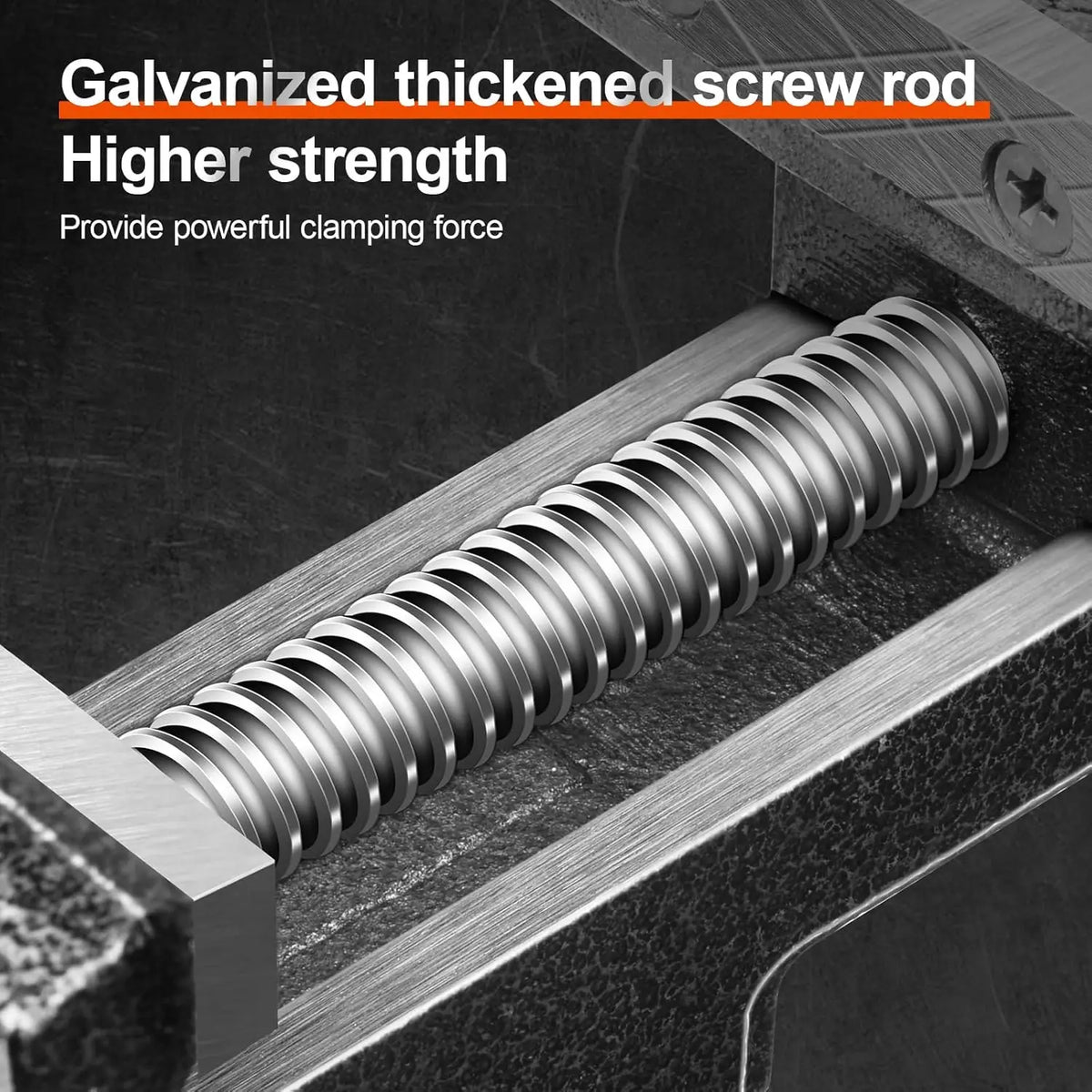 Galvanized thickened screw rod used as a clamping force on a workbench
