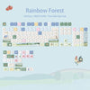 Rainbow Forest 130 keys MOA Profile PBT keycaps for mechanical keyboards featuring a colorful theme.
