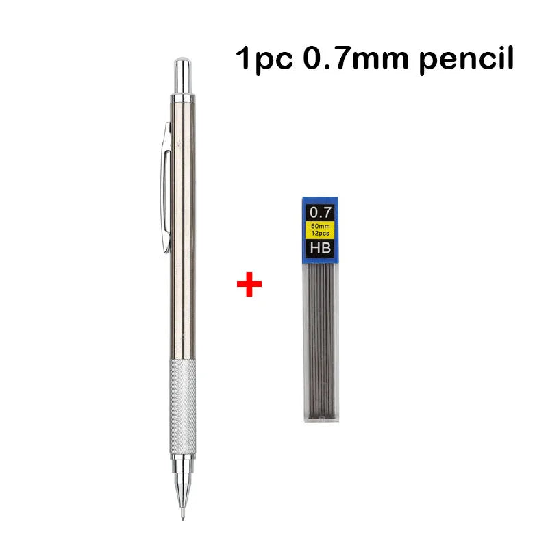 A single 0.7mm HB mechanical pencil with a silver body and gray lead is shown.