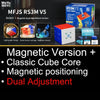 MoYu RS3M V5 magnetic version cube in blue and red colors displayed with packaging and accessories.