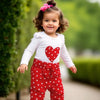 Adorable Heart Print Baby Girl Outfit Set (Romper, Pants & Headband)