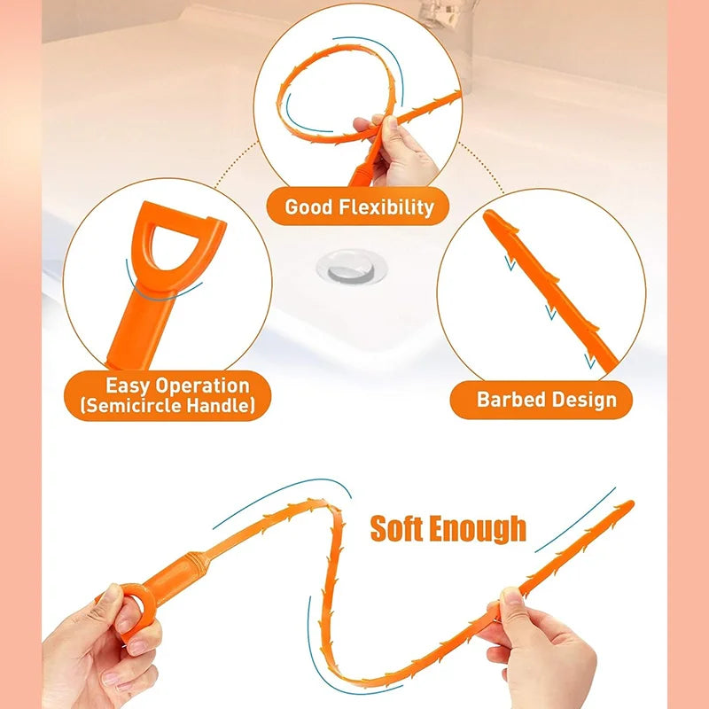 Flexible Drain Cleaning Snake for Shower and Sink Clogs