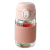 Portable Straw Water Bottle with Scale and Wide Mouth