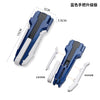 Blue Beyblade Burst BX Series Gyro Launcher accessory shown with various components and dimensions.