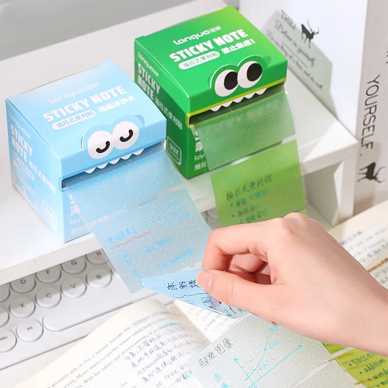 Pull-Out Sticky Notes Roll with Clear Transparent Finish