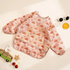 Waterproof Long-Sleeve Baby Bibs with Catch-All Pockets