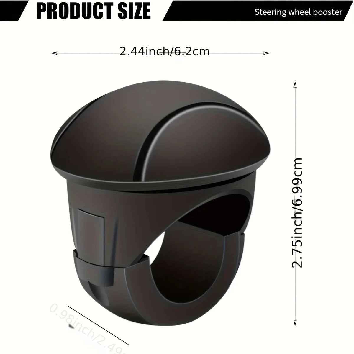 A dark brown silicone steering wheel booster knob designed for one-hand control.