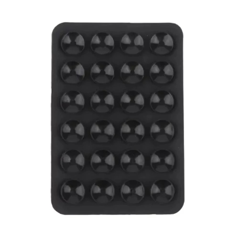 Black silicone suction cup phone mount with multiple holes for hands-free viewing