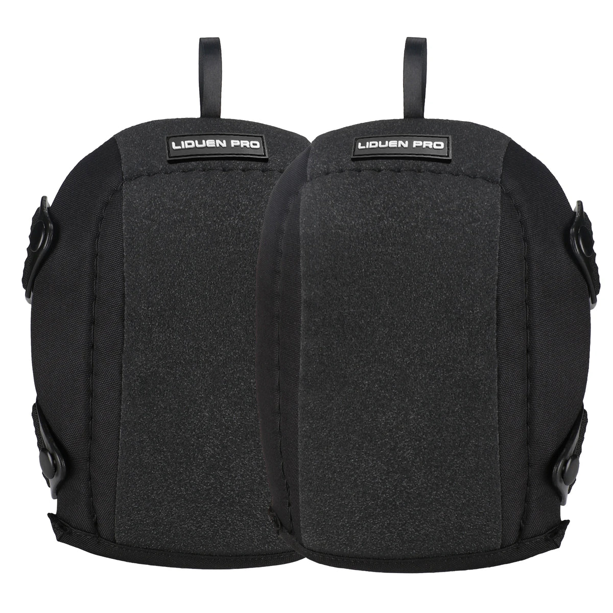A pair of black Liduen Pro non-slip work knee pads with thick foam padding.