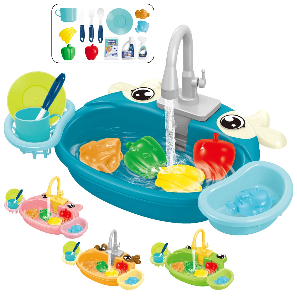 Kids Electric Toy Dishwasher with Automatic Water Cycle
