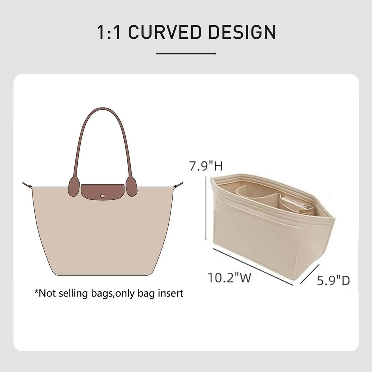 Felt Mini Bag Organizer with Handle for Small Handbags