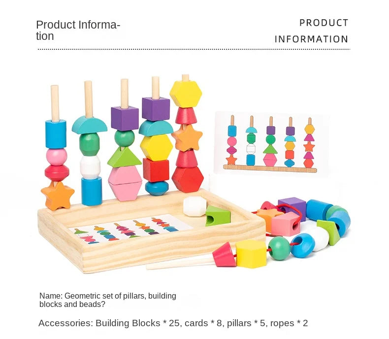 Montessori Wooden Color & Shape Matching Puzzle for Toddlers