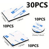 Packaged double-sided mounting foam tape in various quantities of 10 and 30 pieces.