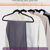 Multipurpose hangers for various clothing items like tanks, pants, jackets, and shirts displayed on a wooden hanger.