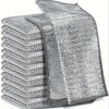 Stack of gray double-layer microfiber cleaning cloths for kitchen