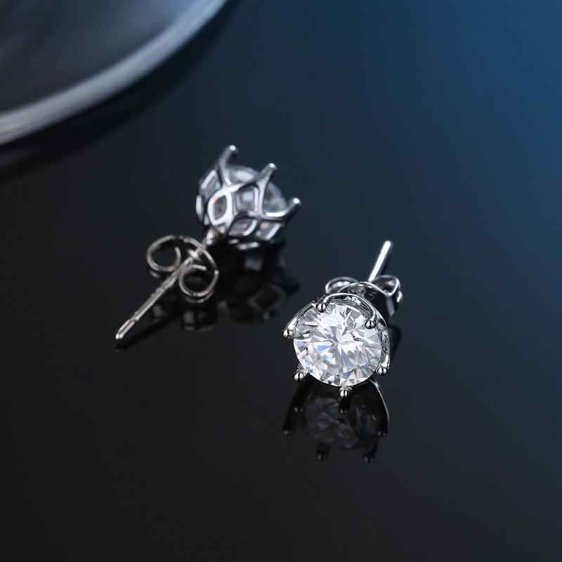 S925 Sterling Silver Moissanite Stud Earrings
