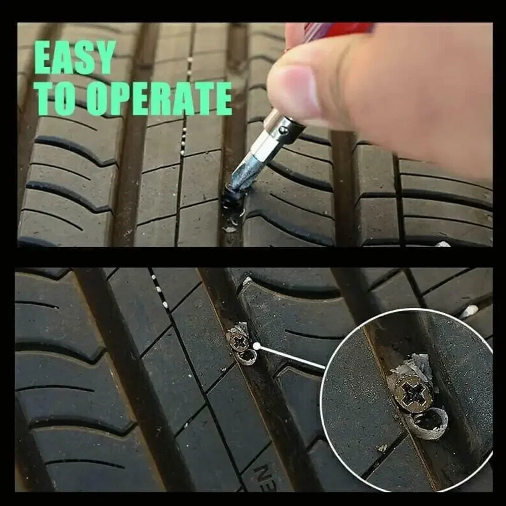 Tubeless Tire Puncture Repair Kit with Rubber Nails