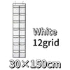 White 12 grid shoe organizer with 30x150cm dimensions