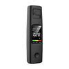 A black portable digital breathalyzer device with a display showing 0.28