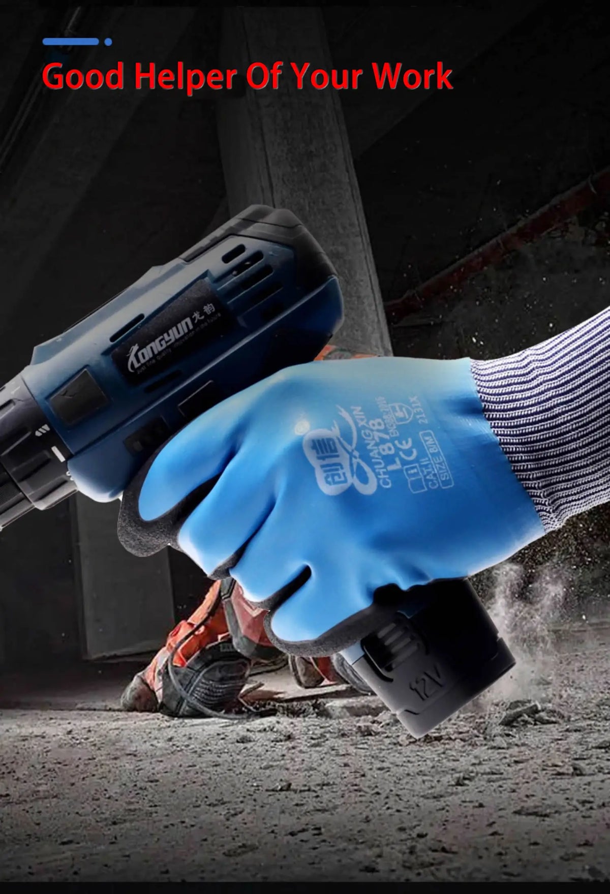Winter Waterproof Thermal Work Gloves with Anti-Slip Latex Grip