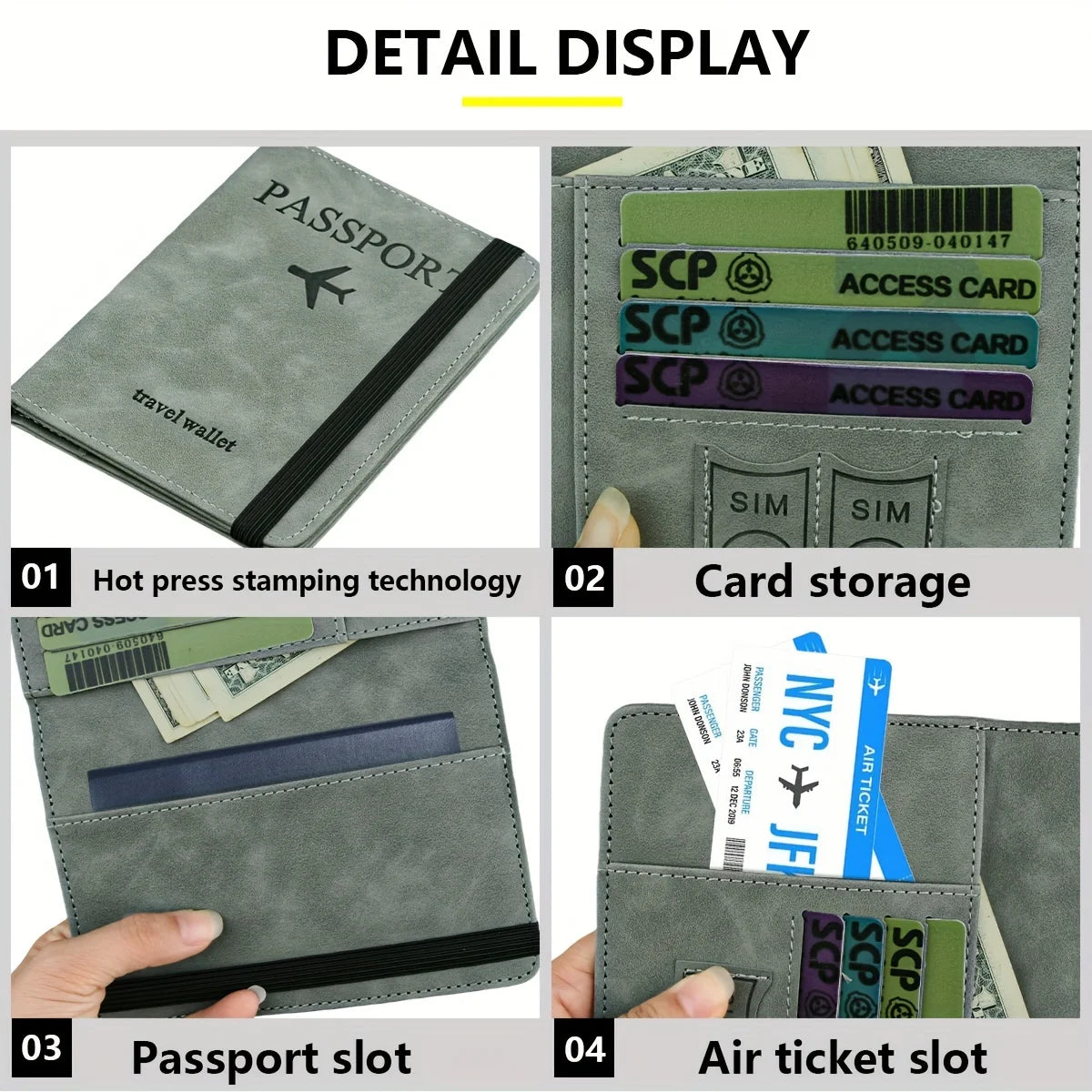 Vintage PU Travel Passport Holder with RFID Protection
